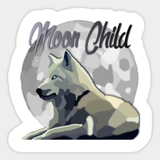 Moon Child Wolf Sticker